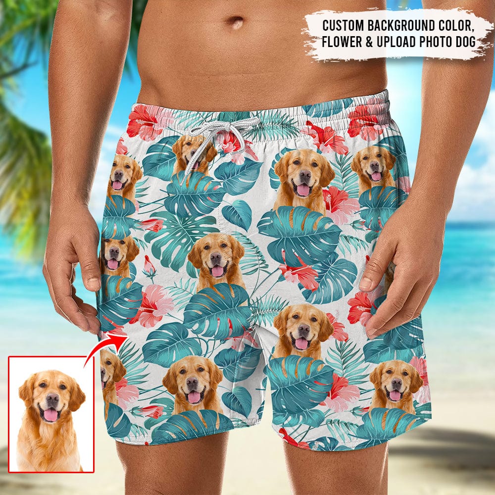 Personalized Upload Photo Dog Men's Beach Shorts