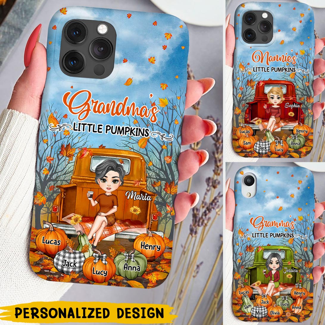 Grandma's Little Pumpkins Fall Season Truck Personalized Phone case
