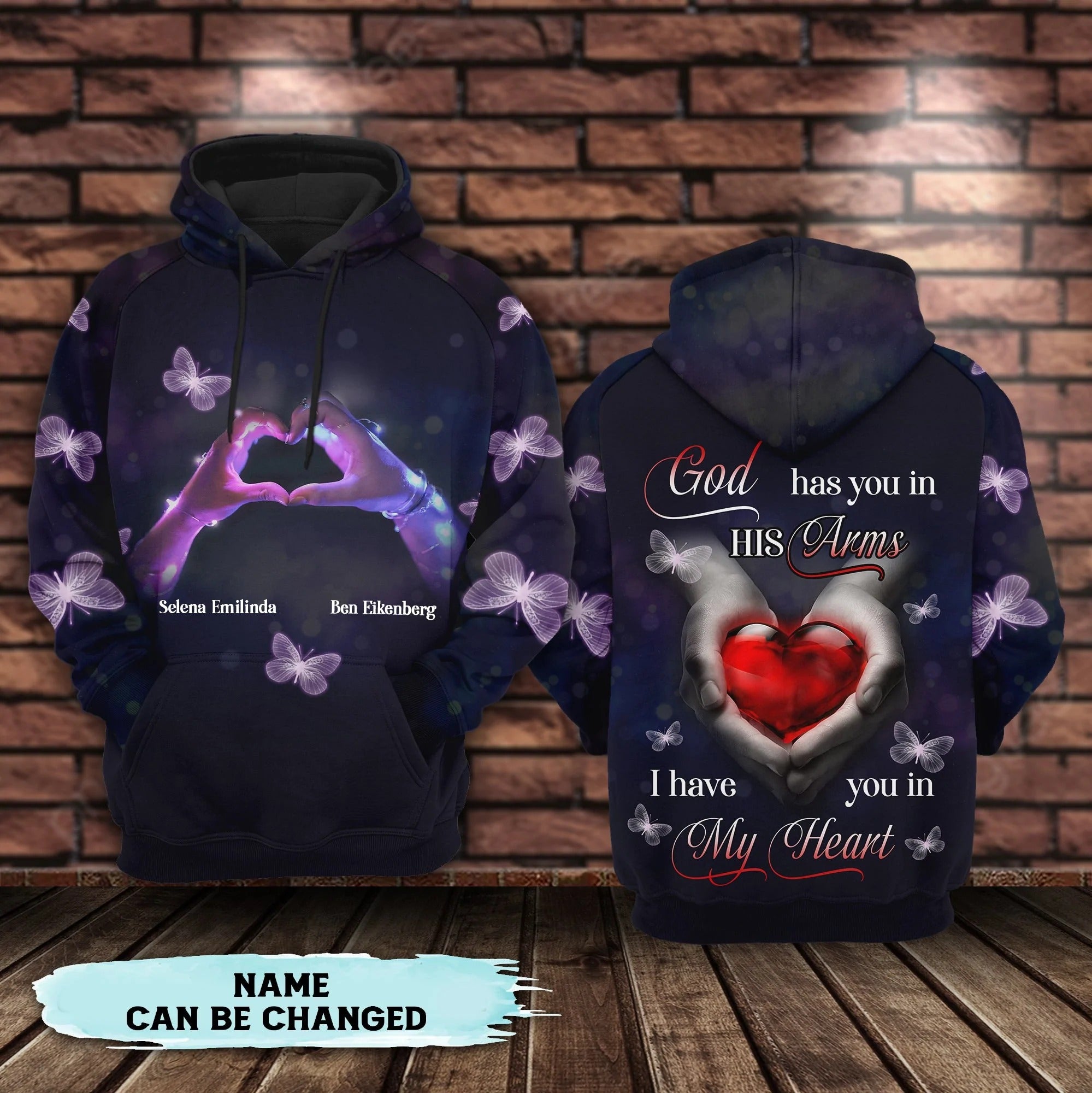 Darling I have you in my heart- Personalized All Over Print Hoodie