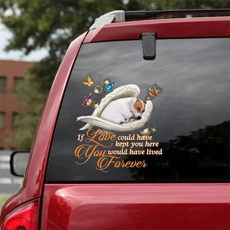 Jack Russell Terrier Sleeping Angel Lived Forever Decal
