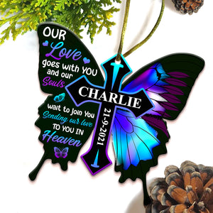 Kisses Of Angels - Personalized Memorial Butterfly Christmas Ornament