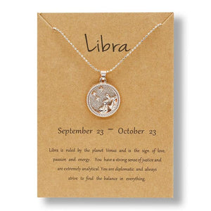 Libra-12 Constellation Zodiac Sign Necklace
