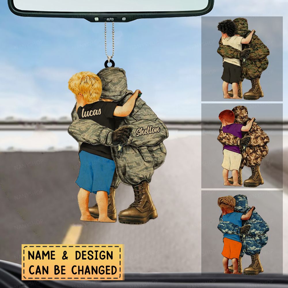 Personalized Gifts For Army/Veteran Dad Two Side Ornament
