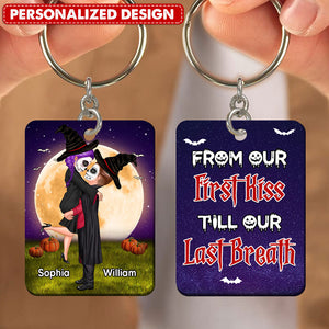 Halloween Couple Kissing When We're Together Everynight Is Halloween Personalized Keychain