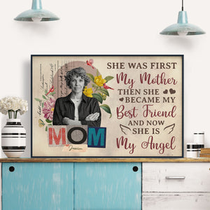 [Photo Inserted] Now Mom Is My Angel - Personalized Poster