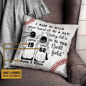 Personalized Baseball Sketch Hold Your Hand Customized Pillow