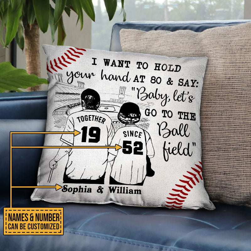 Personalized Baseball Sketch Hold Your Hand Customized Pillow