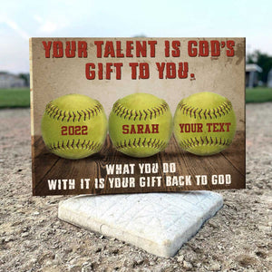 Personalized Gift for Baseball/Softball Lovers Poster -You Are Braver Than You Believe, Stronger Than You Seem