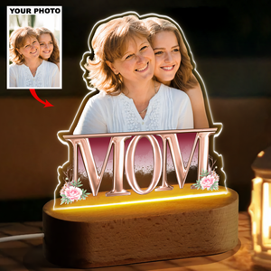 Personalized Mother And Daughters Photo Night Light Led Lamp Acrylic Plaque-Gift For Mom