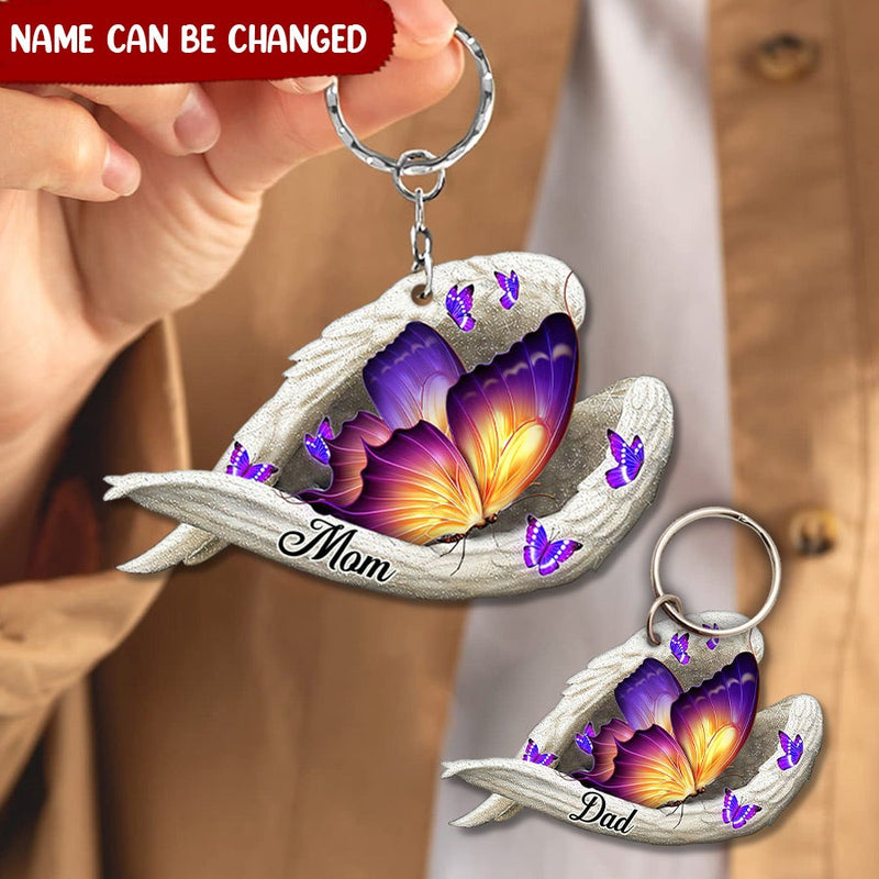Personalized Butterfly Memorial Keychain