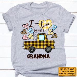 Personalized Love Being A Grandma Truck Heart T-Shirt