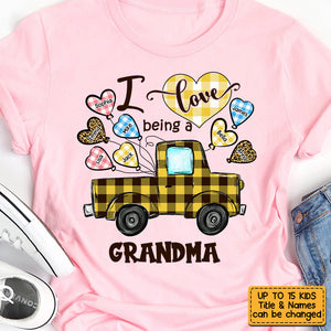 Personalized Love Being A Grandma Truck Heart T-Shirt