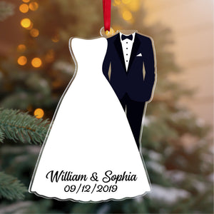 Personalized Newlywed Couple Christmas Ornament