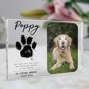 You Leave Paw Prints On Our Hearts  Personalized Photo Acrylic Plaque