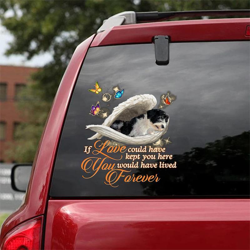 Portuguese Water Dog Sleeping Angel Lived Forever Decal