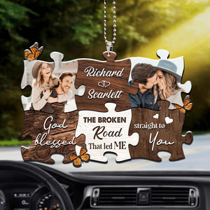 Puzzle Pieces God Blessed Personalized Ornament