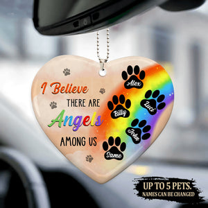 Rainbow Dog Angels Among Us Memorial Personalized Heart
