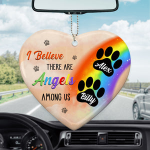 Rainbow Dog Angels Among Us Memorial Personalized Heart