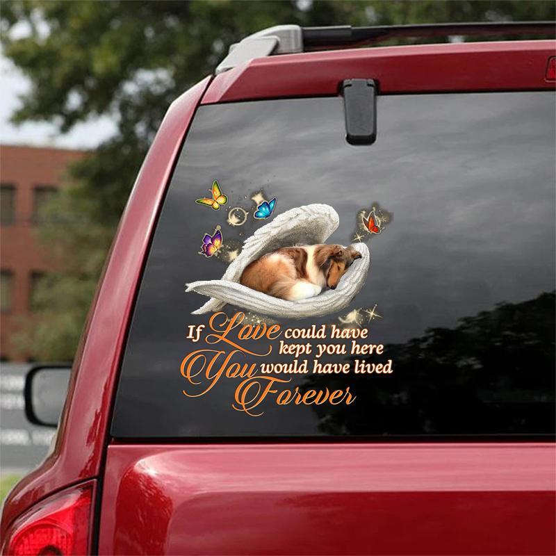Rough Collie Sleeping Angel Lived Forever Decal