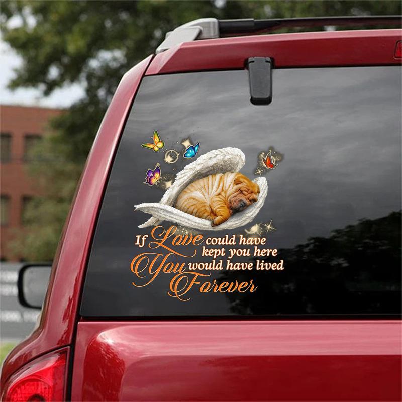 Shar pei Sleeping Angel Lived Forever Decal