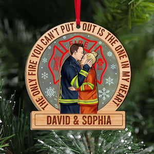 The Only Fire You Can't Put Out, Firefighter Couple Personalized Christmas Ornament