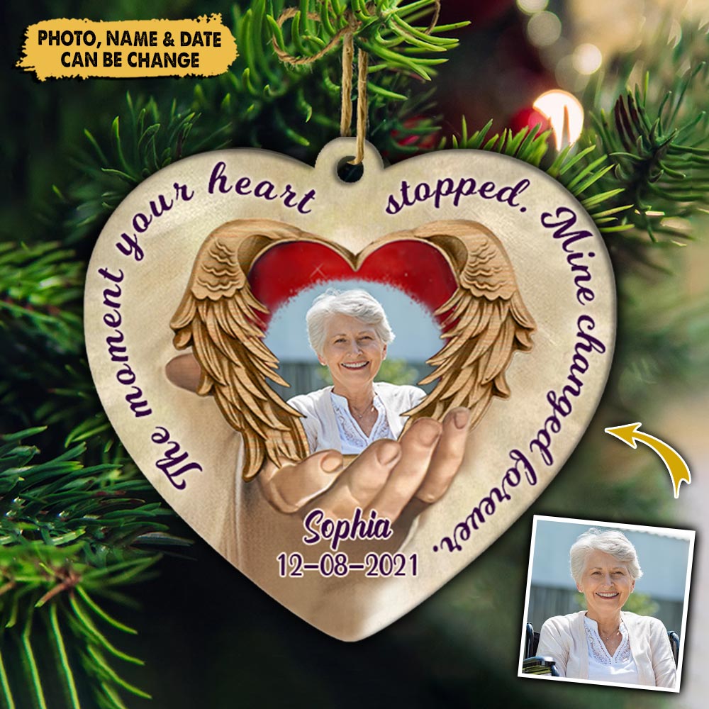 Personalized The Moment Your Heart Stopped Remembrance Gift Ornament