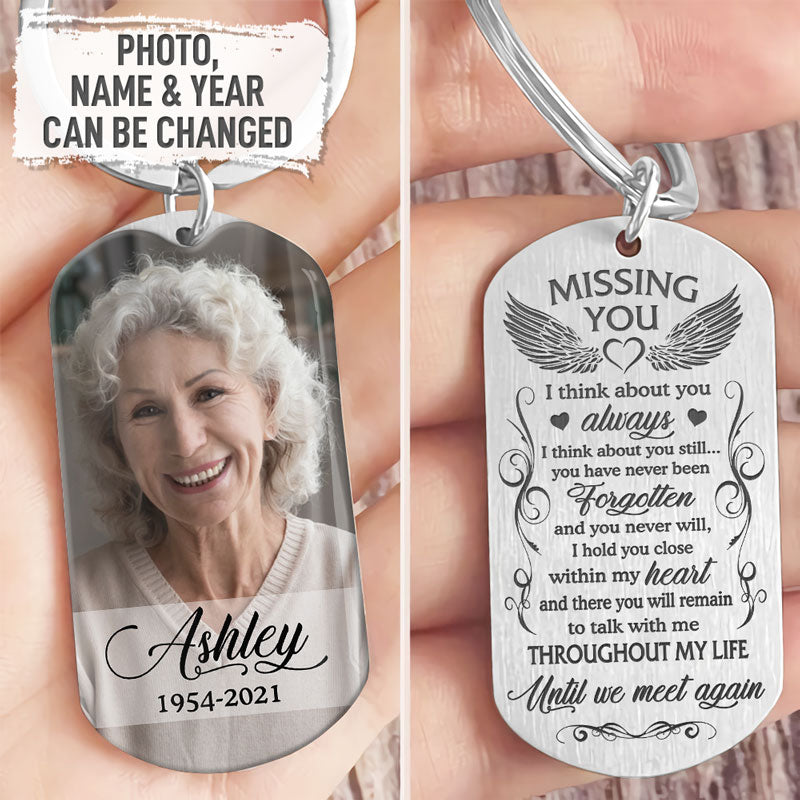 Personalized Custom Photo Keychain-Until We Meet Again/Memorial Gifts