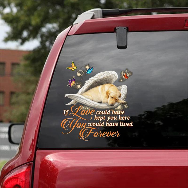 Yellow Labrador Sleeping Angel Lived Forever Decal