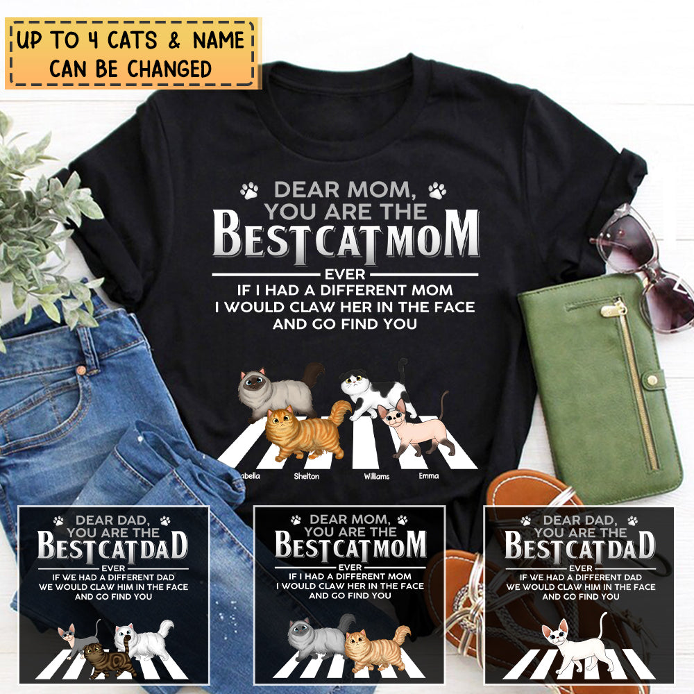 Best Cat Mom Cat Dad - Personalized Shirt