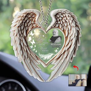 Personalized Memorial Wings Once By My Side Forever In My Heart Ornament