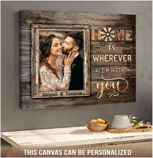 Personalized Through Rustic Window Best Gift For Valentine Or Anniversary Canvas Prints