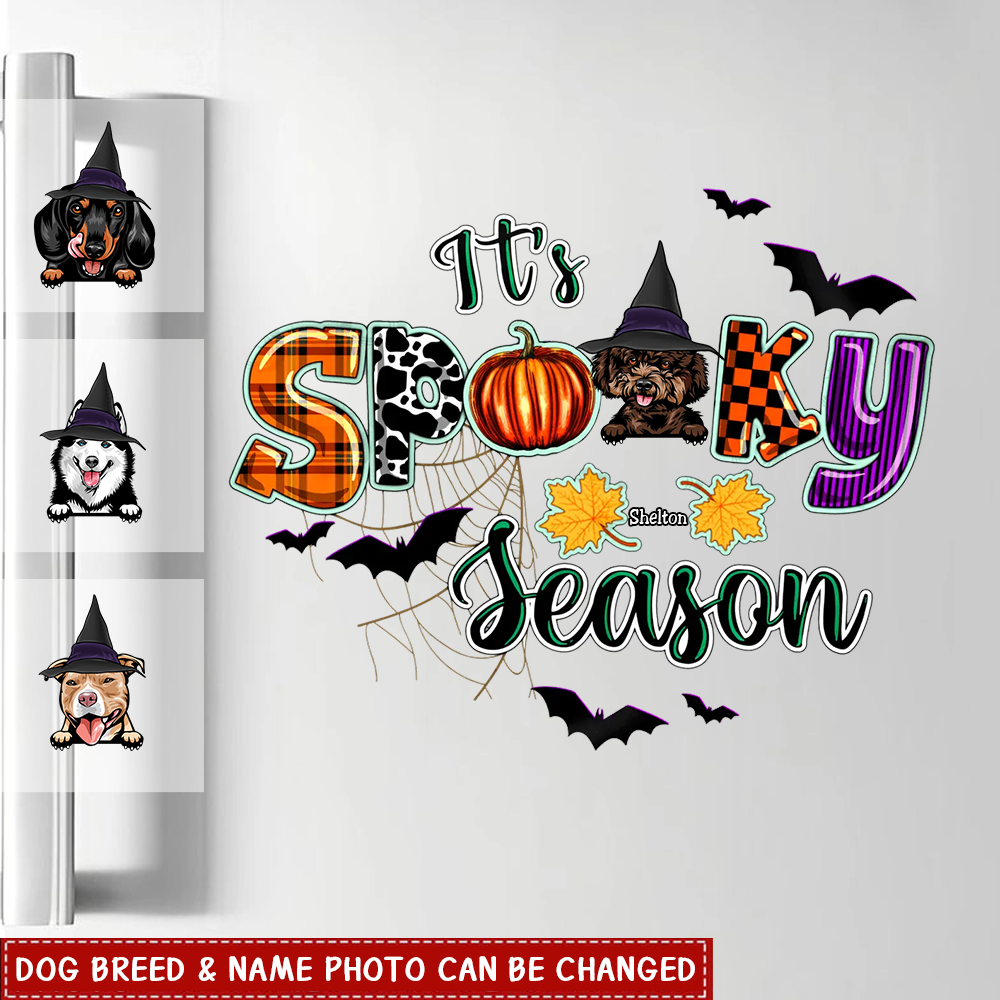 It’s Spooky Season Personalized Custom Fridge Decal/Sticker Halloween Gift For Pet Lovers