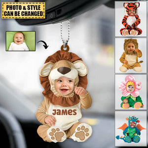 Personalized Upload Photo Baby Face Animal Ornament