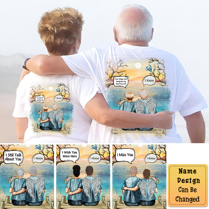 Still Talk About You Widow Middle Aged Couple - Memorial Gift - Personalized T-Shirt
