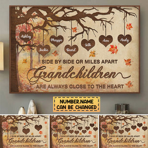 Personalized Grandchildren Always Close To The Heart - Gift For Grandparents Canvas Prints