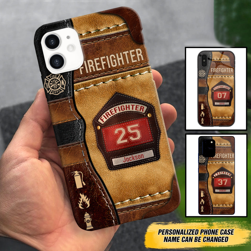 Firefighter Personalized Glass Phone Case - Gift For fireman, firefighter gear
