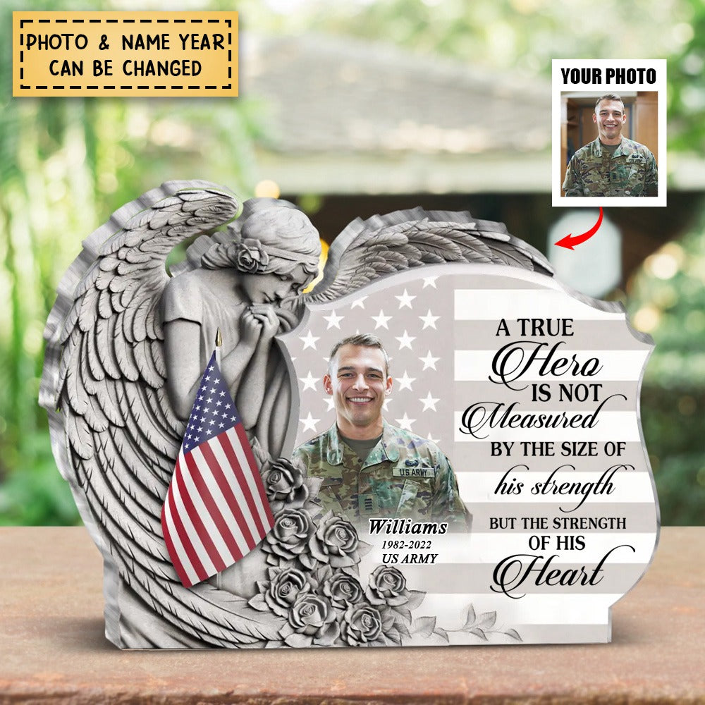 Personalized Angel Memorial Veteran Acrylic Plaque
