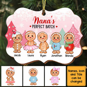 Personalized Grandma's Perfect Batch Gingerbread Kid Wood Ornament