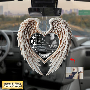 Personalized Memorial Wings Once By My Side Forever In My Heart Ornament