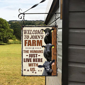 Black Angus Cattle Lovers Welcome To Our Farm Metal Sign