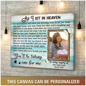 As I Sit In Heaven Personalized Memorial Canvas Prints