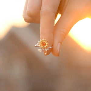 To My Daughter/Granddaughter Sunflower Fidget Ring "You Are My Sunshine"