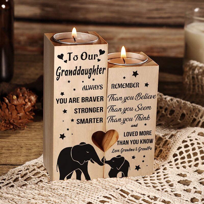 To Our Granddaughter - You Are Loved More -Candle Holders Candlestick