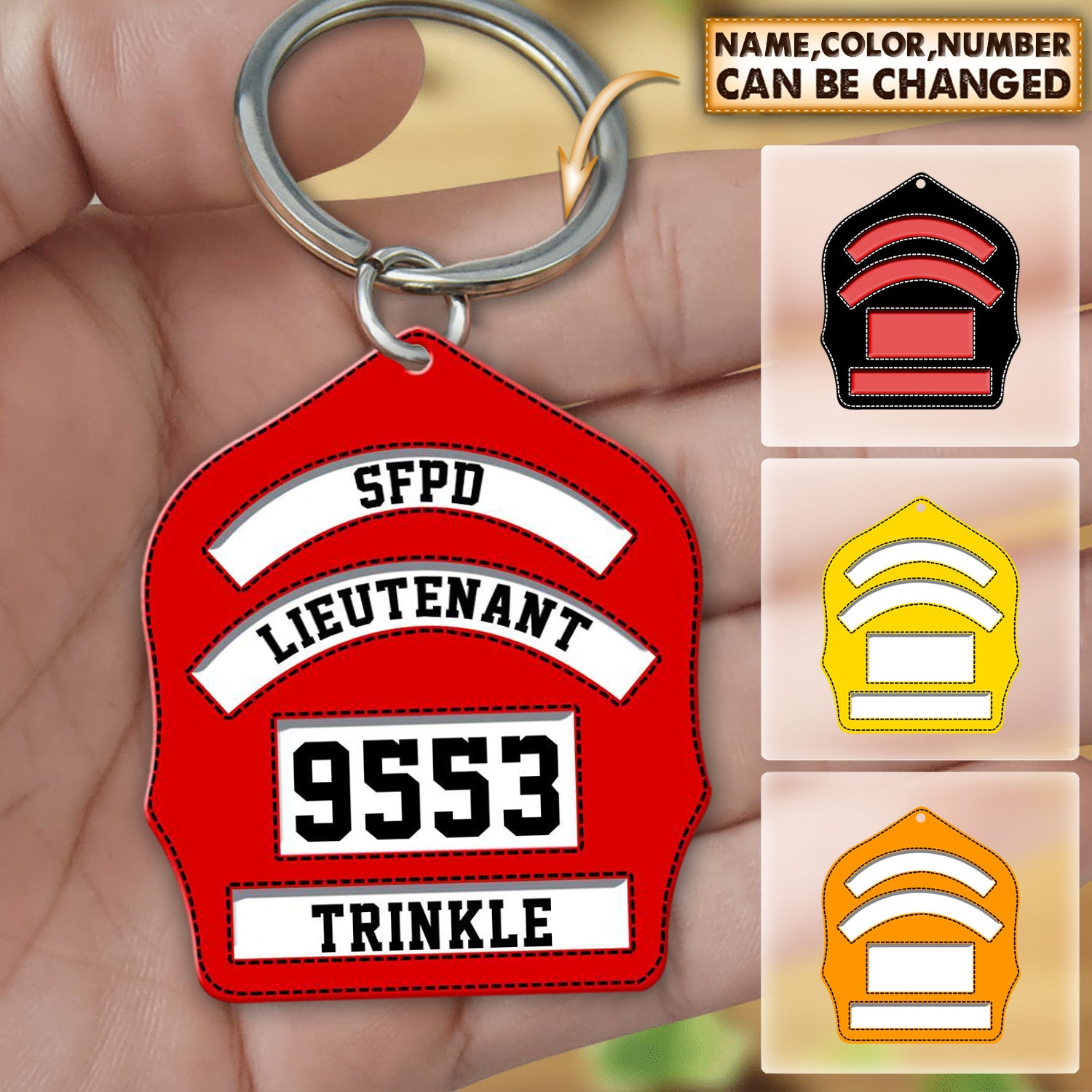 Personalized Firefighter Shield Keychain Gift For Firefighters
