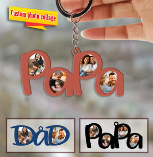 Dad/Papa Father Day Gift Personalized Photo Keychain