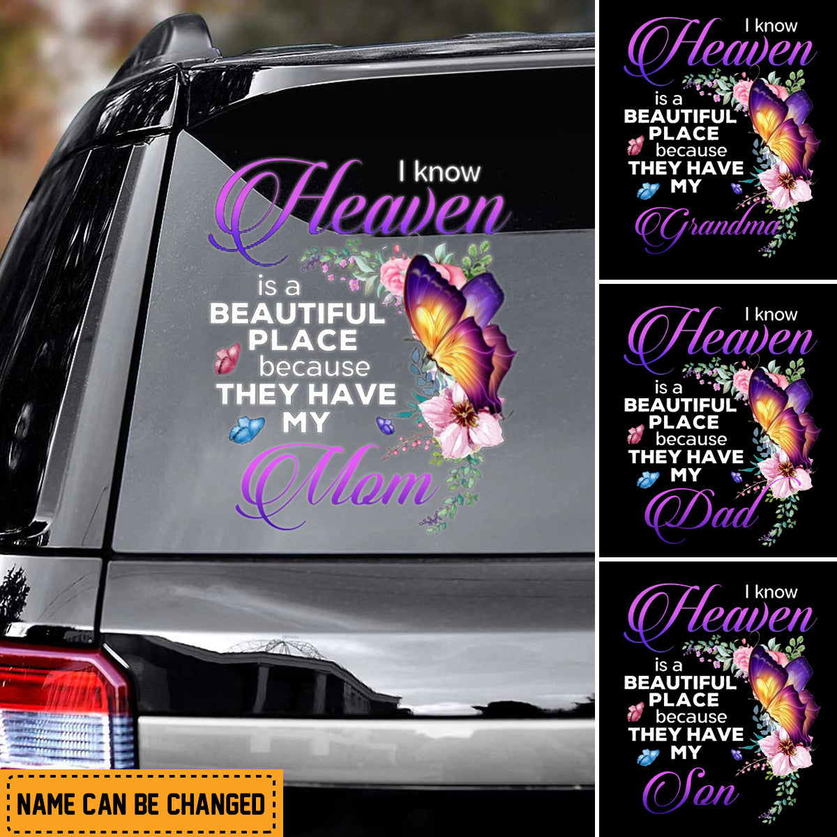 My Loved in Heaven Memorial Personalized Car Decal