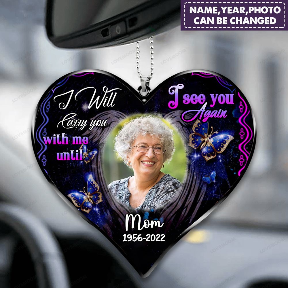 Personalized Until I See You Again Memorial Heart Ornament