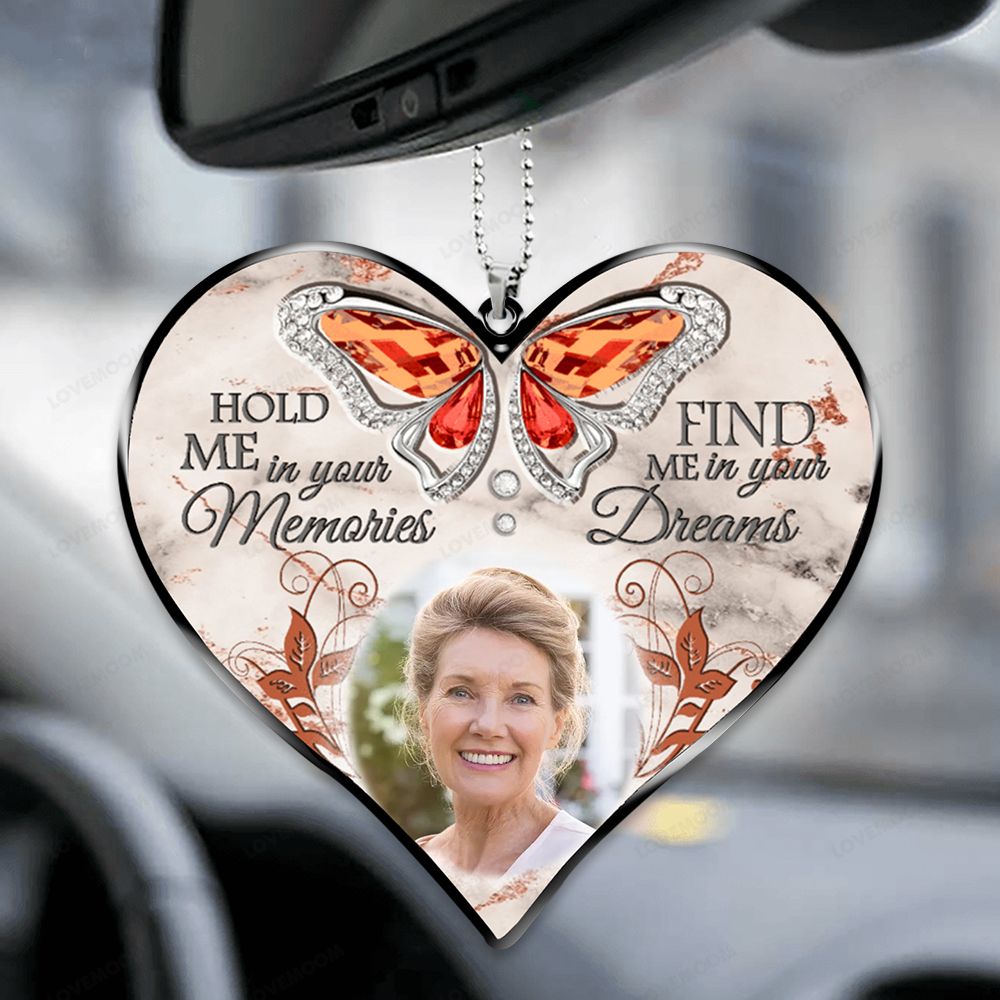 Personalized Hold Me in Your Memories Heart Ornament