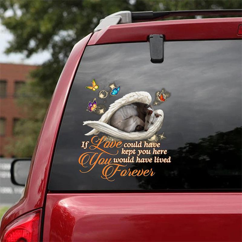 greyhound Sleeping Angel Lived Forever Decal