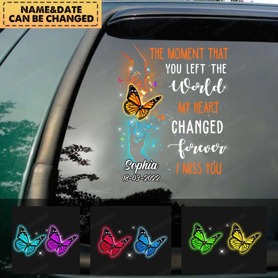 Personalized Memorial Butterfly I Miss You Decal